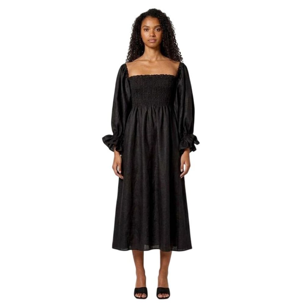 Sleeper Womens/Ladies Linen Dress / Black